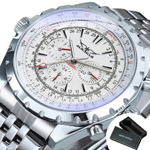 Load image into Gallery viewer, Mechanical Watch for Men Multifunctional Small Dials Leather Steel Strap