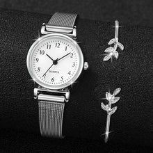 Load image into Gallery viewer, 2Pcs Fashion Women Quartz Watch Steel Mesh Band Watches