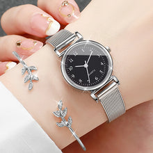 Load image into Gallery viewer, 2Pcs Fashion Women Quartz Watch Steel Mesh Band Watches