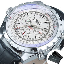 Load image into Gallery viewer, Mechanical Watch for Men Multifunctional Small Dials Leather Steel Strap