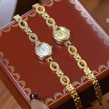 Load image into Gallery viewer, Quartz Small Dial Ladies Wrist Watches Rhinestone Gold Watches

