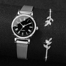 Load image into Gallery viewer, 2Pcs Fashion Women Quartz Watch Steel Mesh Band Watches
