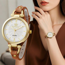 Load image into Gallery viewer, Vintage Ultra-Thin Leather Strap Women Quartz Watch
