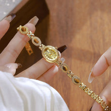 Load image into Gallery viewer, Quartz Small Dial Ladies Wrist Watches Rhinestone Gold Watches
